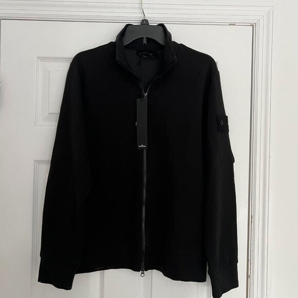 Stone Island (2022) Men's Full Zip Sweatshirt in Black - Picture 4 of 9